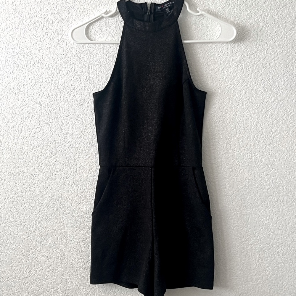 Small black sparkle romper